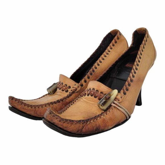 RARE Goffredo Fantini Curled Toe Pumps - Handmade in Italy - Antler Detail - Picture 9 of 12